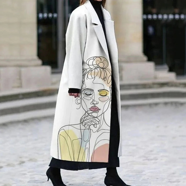 Women's oversized coat in a stylish design. Comfortable fashion wear.