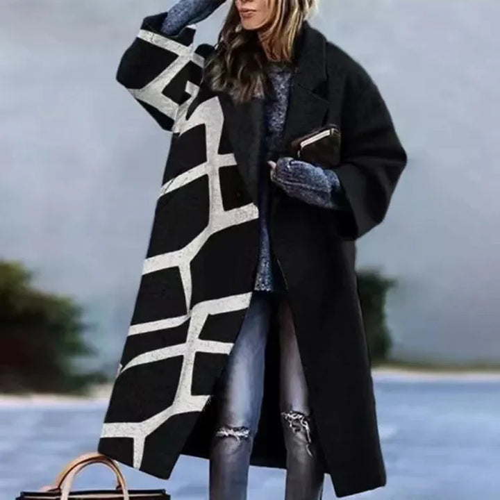 Women's oversized coat, showcasing a modern & comfortable fashion statement.