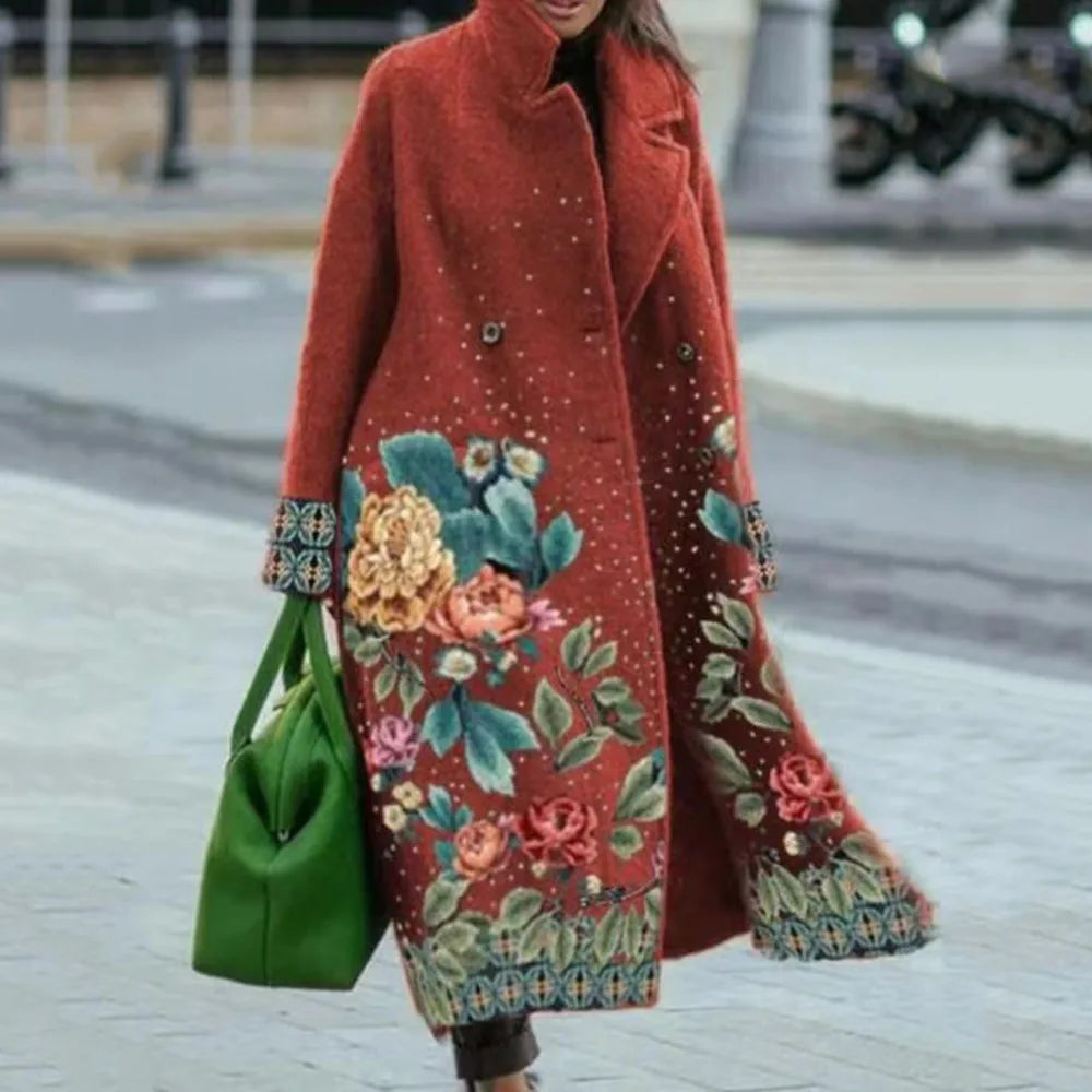 Fashionable women's oversized coat, chic outerwear, versatile & cozy.