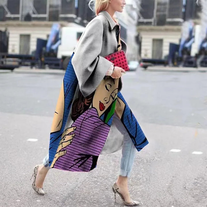 Stylish women's oversized coat, offering comfort & a modern silhouette.