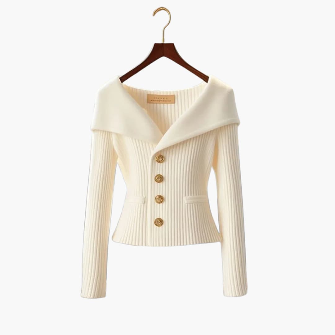 Women's stylish ribbed knit cardigan, perfect for comfortable everyday layering.