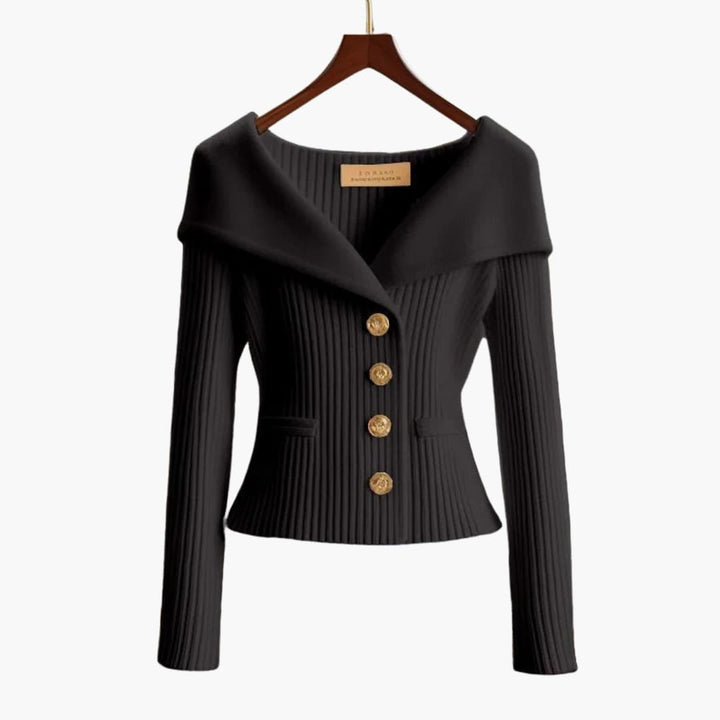 Versatile women's button-front ribbed cardigan, a chic layering piece for any outfit.