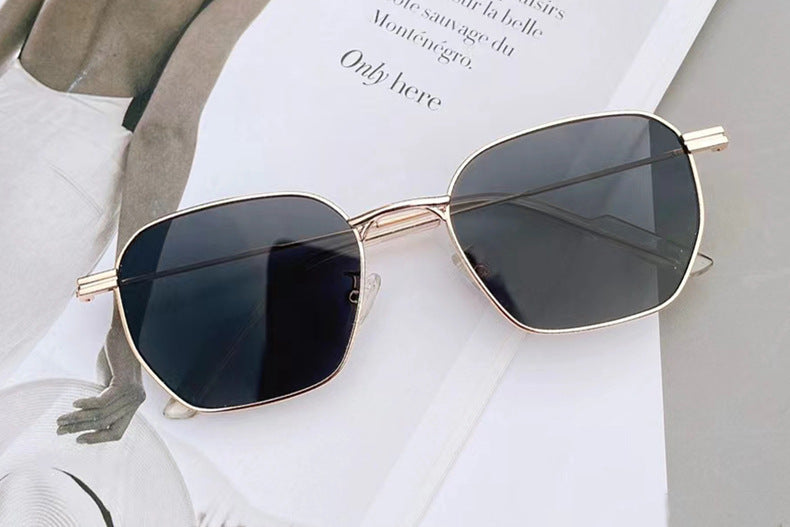 Women's square fashion eyewear with a high-quality metal frame, providing UV protection and style.