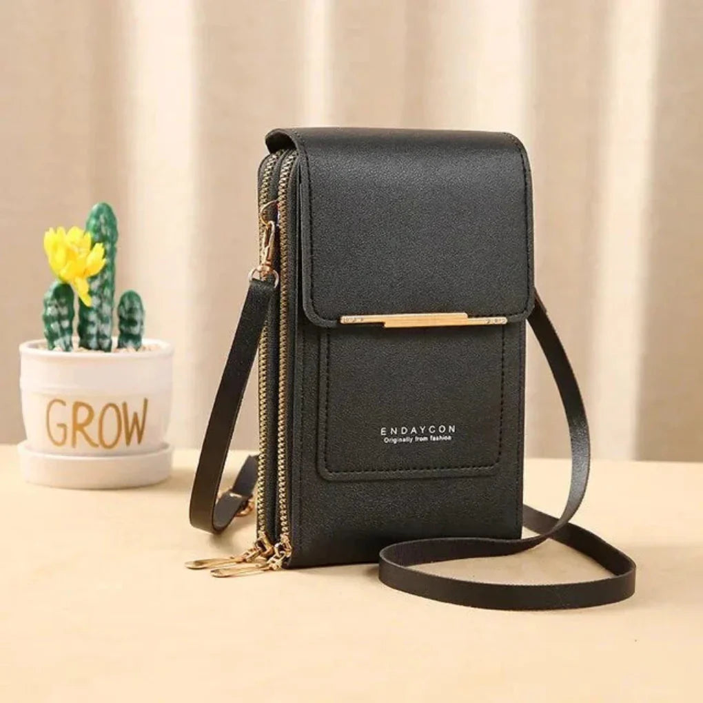 Women's stylish touch screen crossbody shoulder bag for everyday use & travel. Secure phone access.