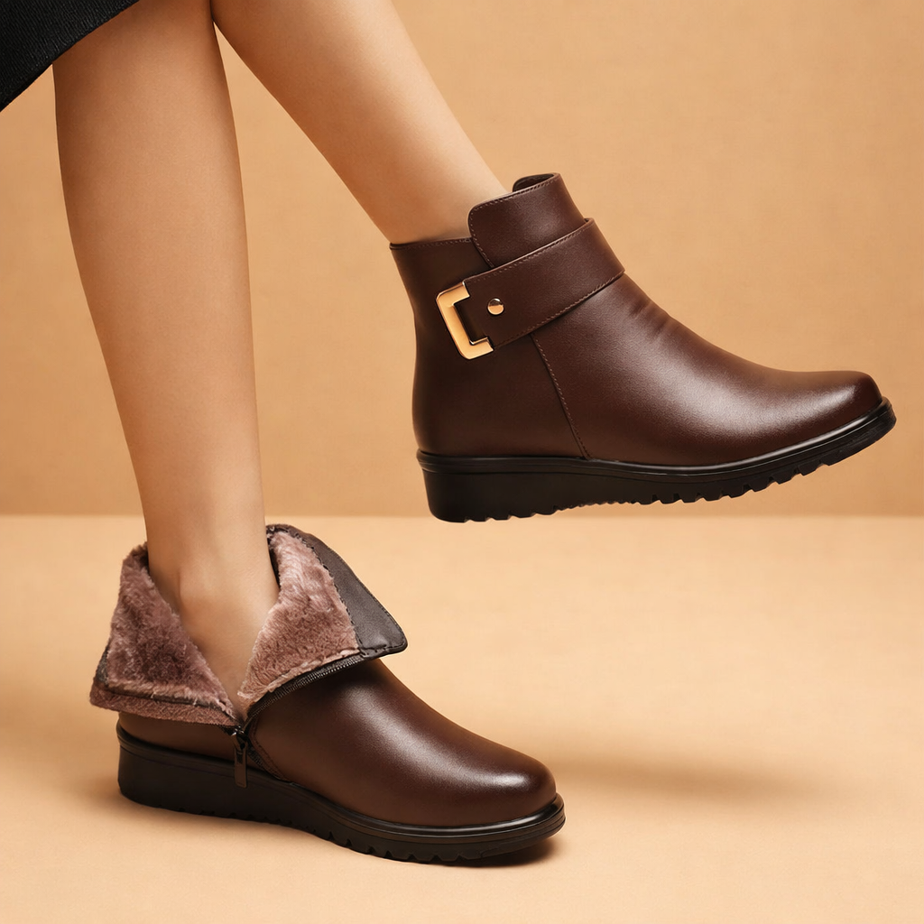 Women's stylish warm lined ankle boots, perfect for cozy winter fashion and everyday comfort.