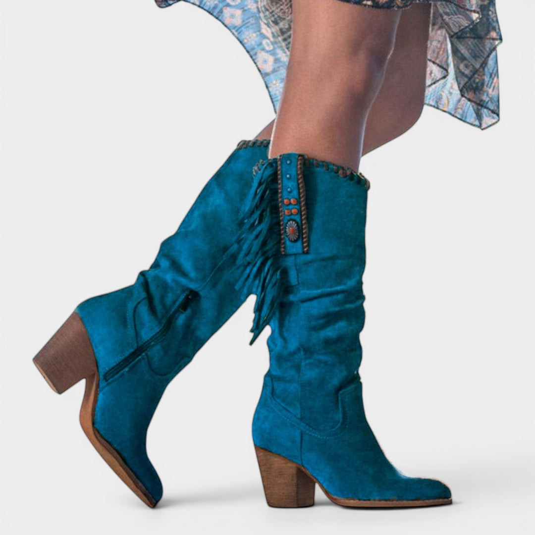 Women's supportive cowboy boots with non-slip sole, durable for everyday wear. Stylish western fashion.
