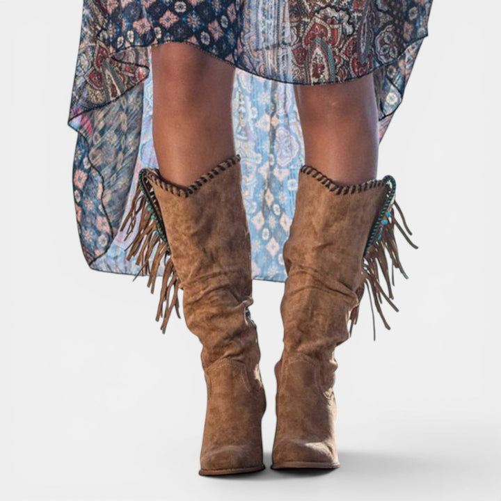 Fashionable women's cowboy boots, supportive and comfortable. Non-slip sole makes them versatile for everyday wear.