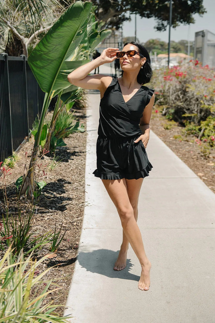 Vacation ready women's supportive swimsuit, one-piece with built-in bra for confident vacation style.