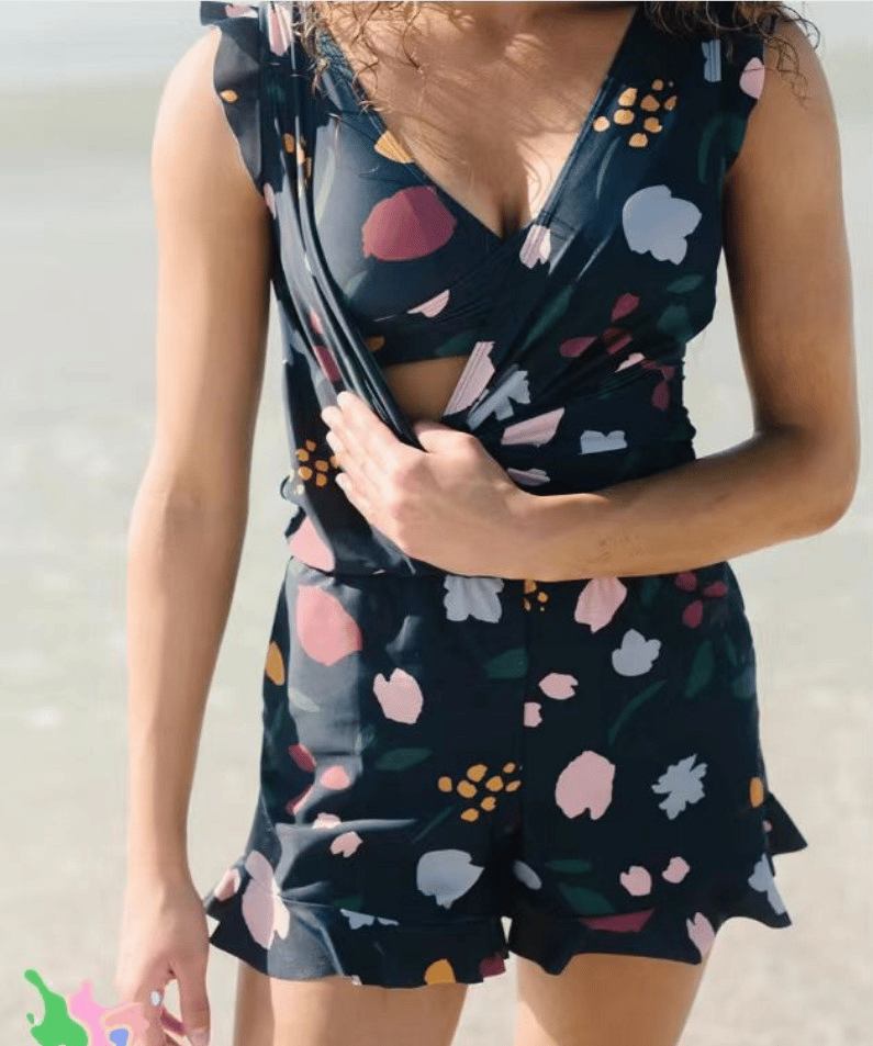 New women's supportive one-piece swimsuit, built-in bra ensures flattering & confident summer style.