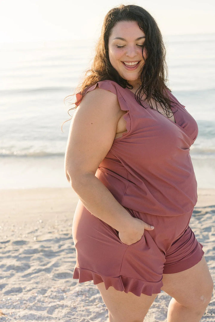 Comfortable women's bathing suit, supportive one-piece swimwear with built-in bra for all-day wear.