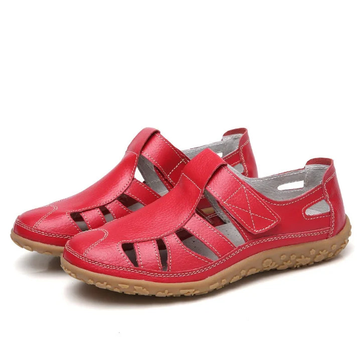 Top view: Women's comfortable orthopedic sandals, casual design, secure fit.