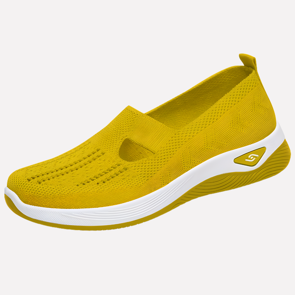 Women's supportive orthopedic walking shoes with arch support for daily comfort & pain relief.