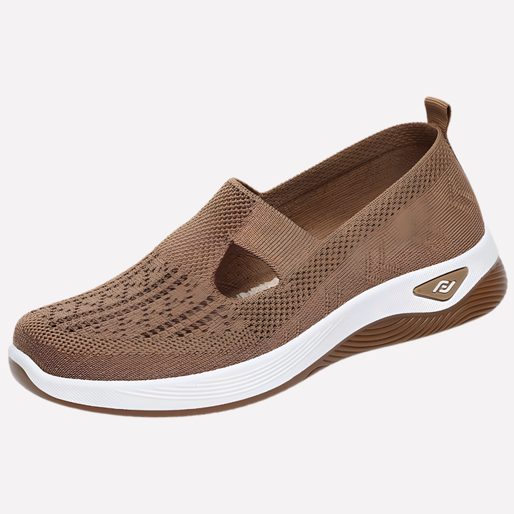 Comfortable ladies walking shoes, ergonomic design with superior arch support for active women.