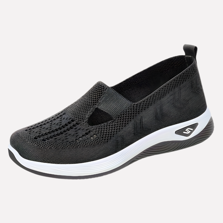 Stylish women's supportive walking shoes, combining comfort, arch support & durability.