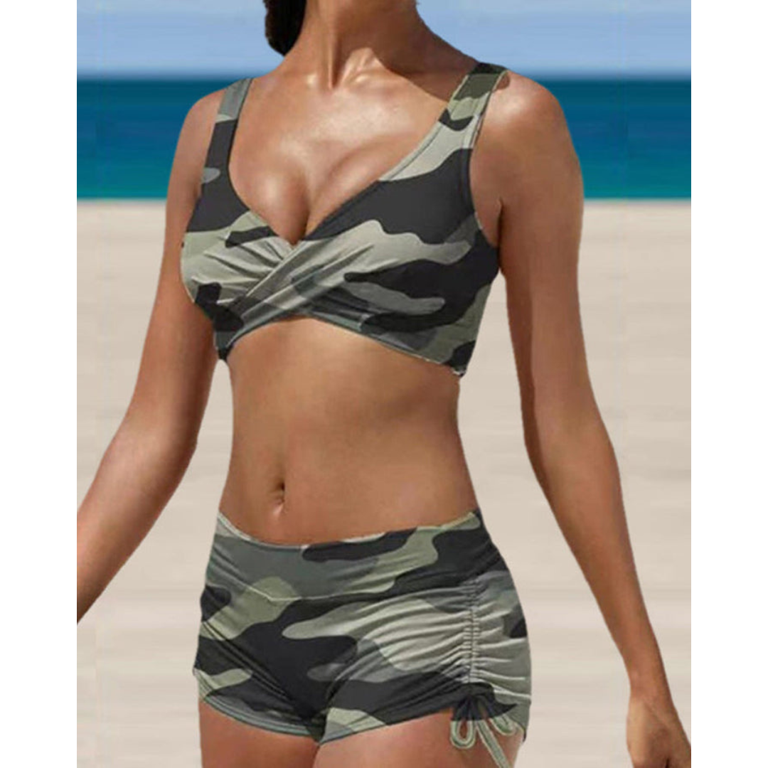 Women's supportive two-piece bikini. High-waist swimsuit offers flattering fit, comfort & beach readiness.