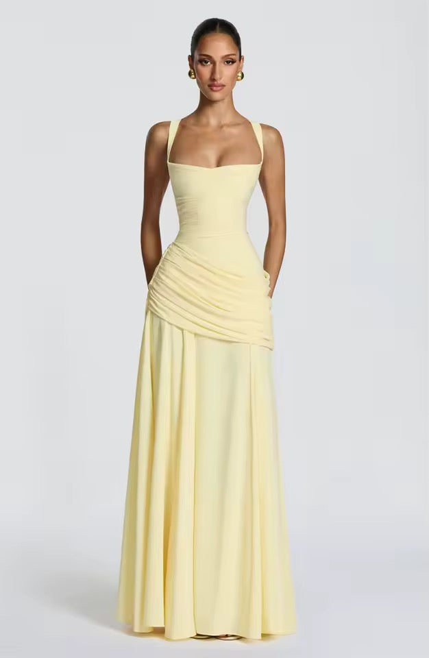 Elegant sweetheart neck sleeveless maxi dress for women, ideal as a casual, vacation, or evening dress.