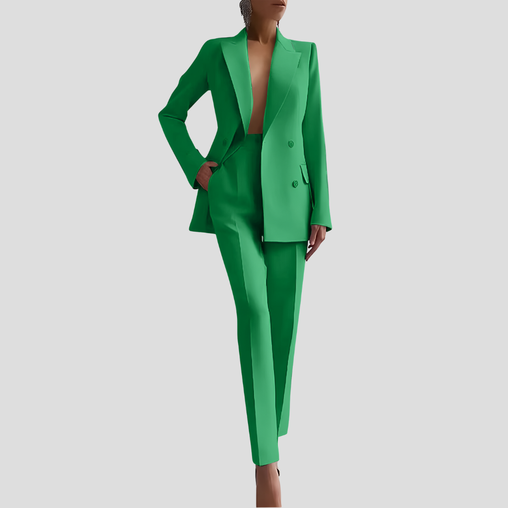 Sophisticated tailored trousers for women, part of a matching co-ord set, offering a sleek professional fit.