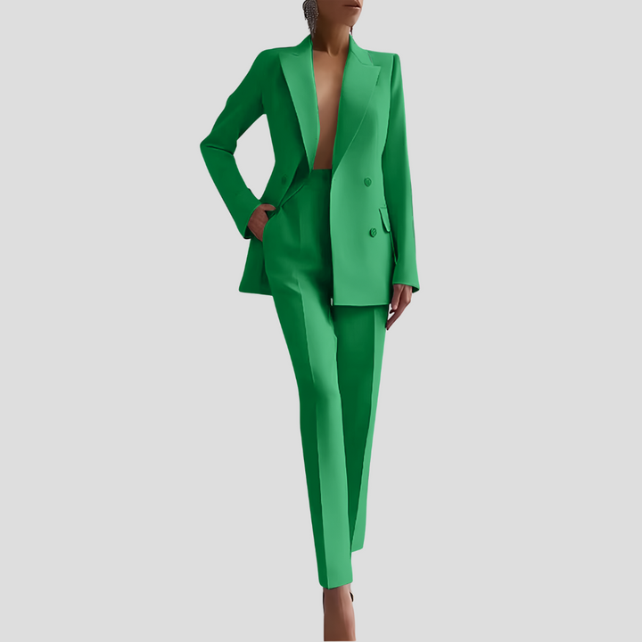 Sophisticated tailored trousers for women, part of a matching co-ord set, offering a sleek professional fit.