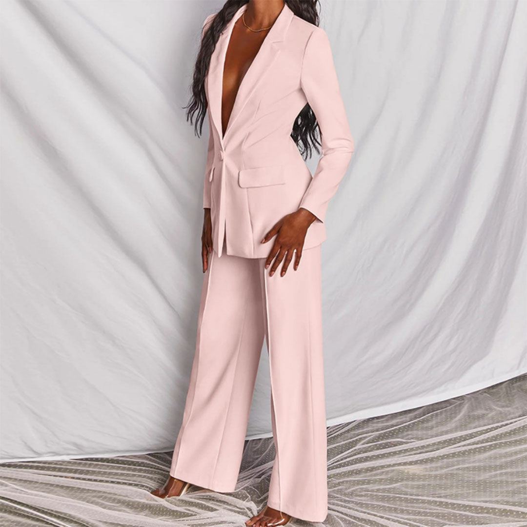 Chic women's tailored blazer from a professional suit set, ideal for elegant business and formal events.