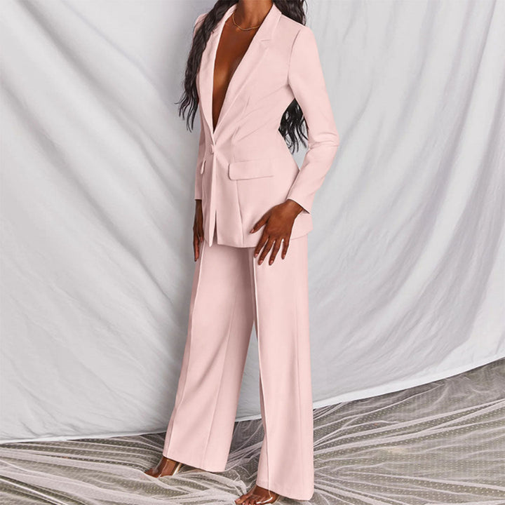 Chic women's tailored blazer from a professional suit set, ideal for elegant business and formal events.