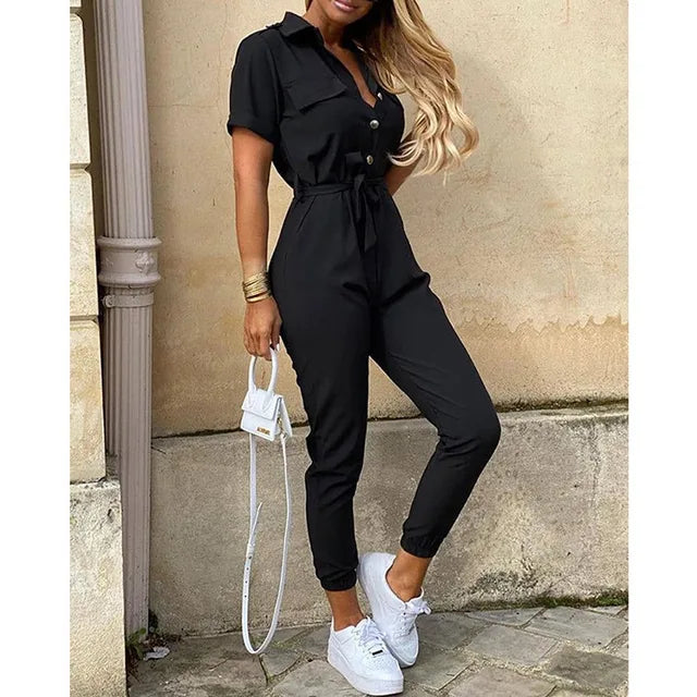 Elegant women's evening jumpsuit, tailored fit. Ideal for special occasions, formal events & parties.