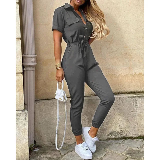 Versatile women's elegant jumpsuit with a flattering tailored cut. Ideal evening wear for any special occasion.