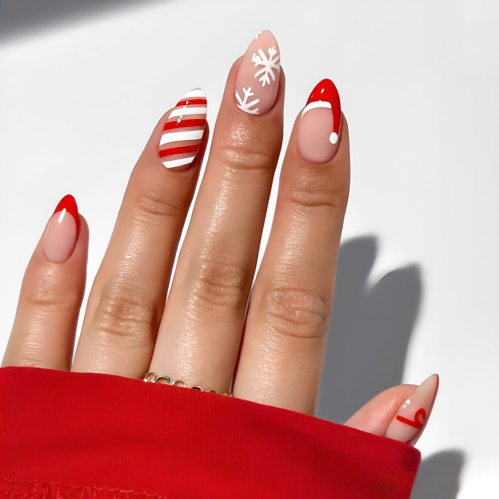 Women's themed press-on nail art set for quick & easy DIY manicures. Includes false nails & accessories.