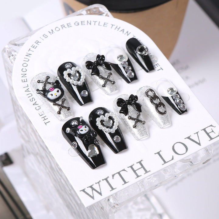 Decorative artificial nails, 24 pc, themed press-ons for women, offering express nail art & beauty.