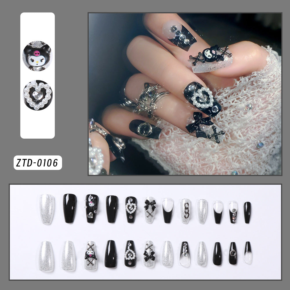 24 pc themed fake nails for women, easy press-on application for instant decorative nail art.