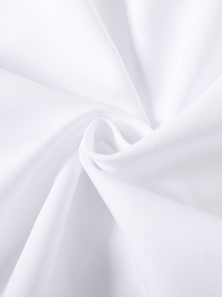 Trendsetting women's tiered ruffle button up blouse, perfect for spring fashion.