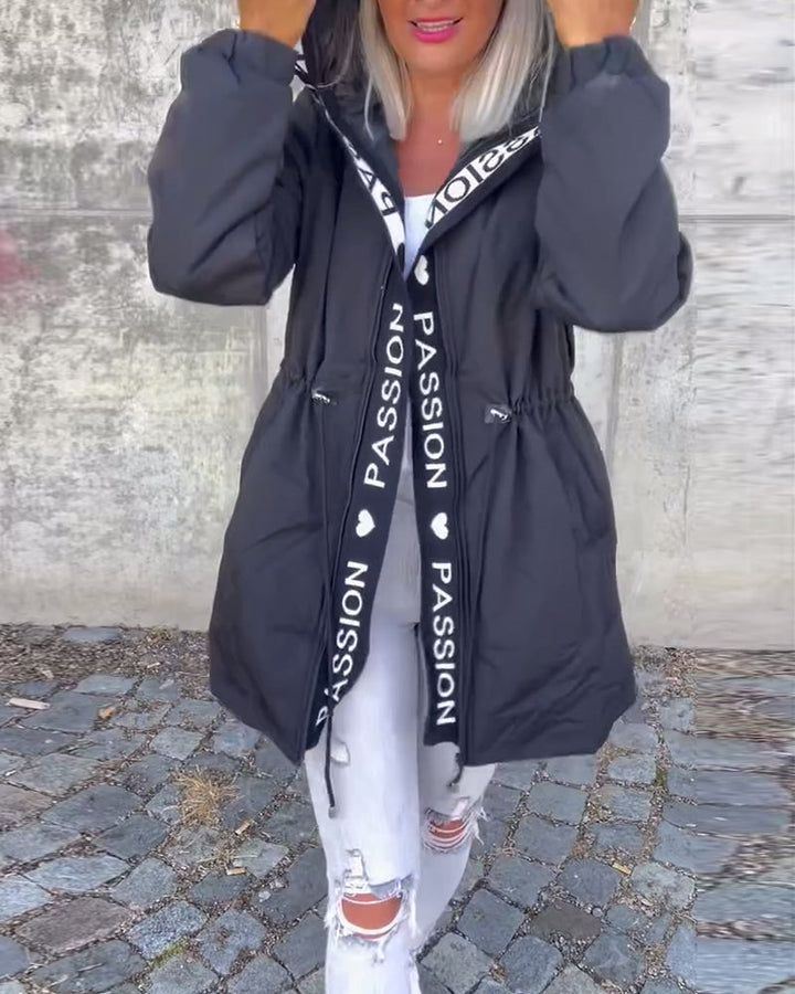 Women's Timeless Hooded Trench Coat, a classic longline outerwear piece. Perfect lightweight spring/autumn jacket.