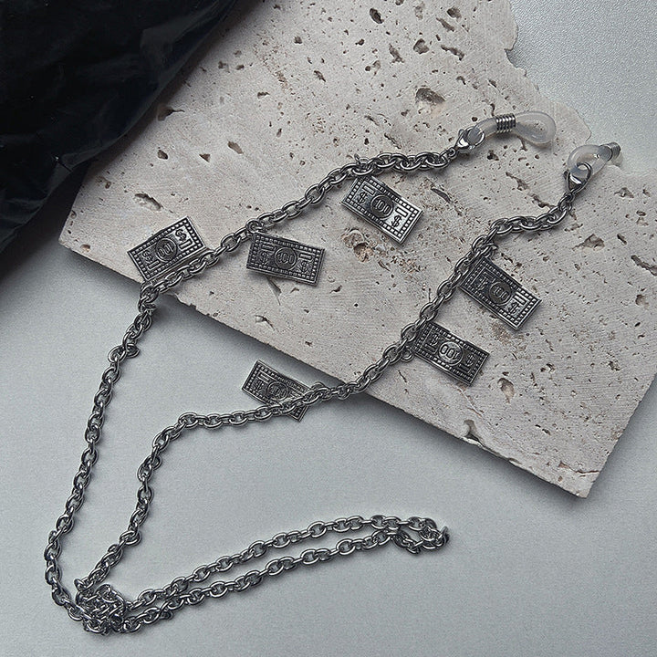 Fashion-forward women's unique banknote pendant necklace. Trendy jewelry for a distinctive, modern statement.