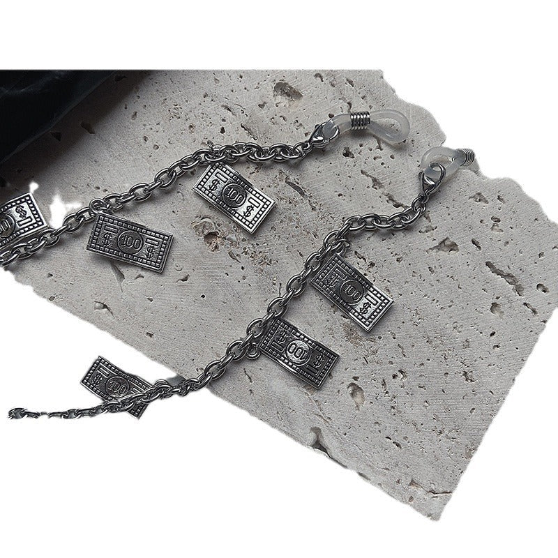 Trendy women's banknote pendant necklace. A unique and fashionable statement jewelry piece for women.