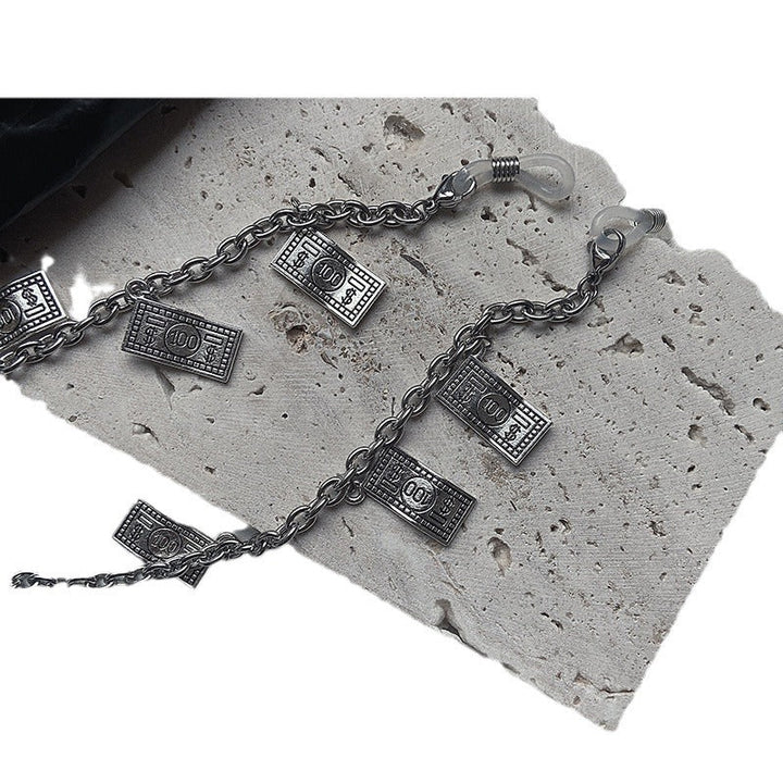 Trendy women's banknote pendant necklace. A unique and fashionable statement jewelry piece for women.