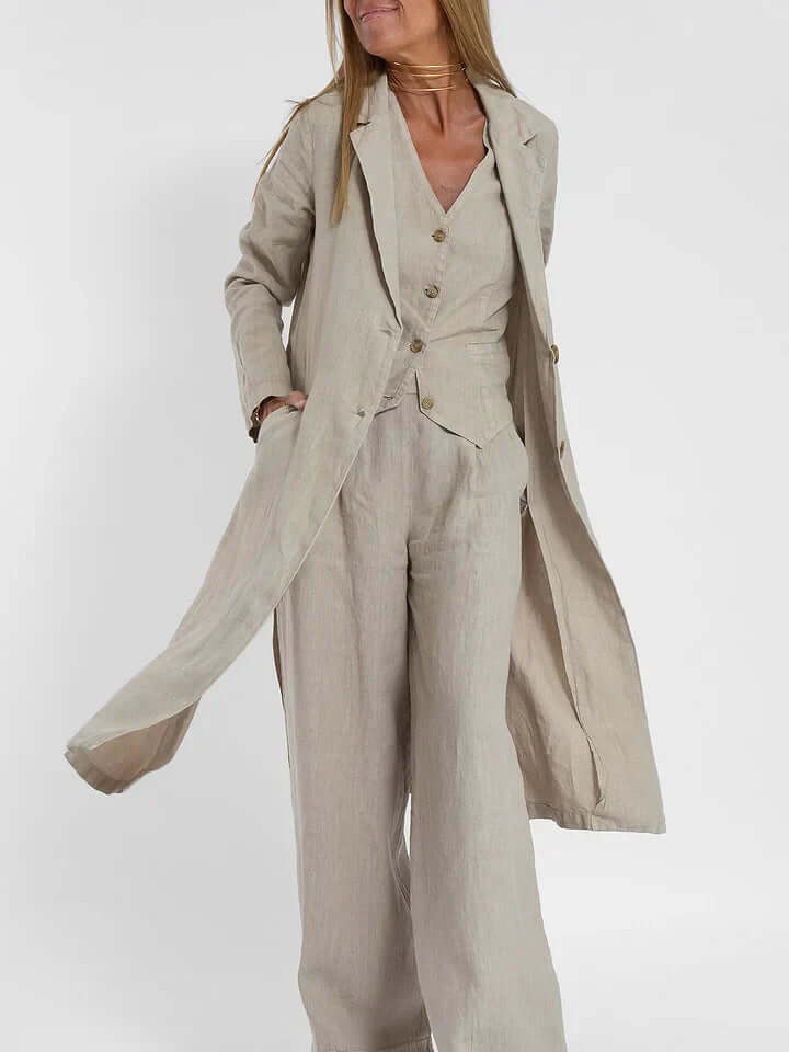 Women's two-piece vest and pant set, a comfortable yet chic summer style outfit.