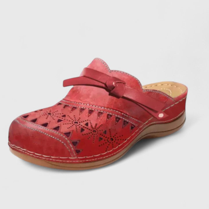 Cushioned women's comfort sandals with arch support for orthopedic pain relief and walking shoes.