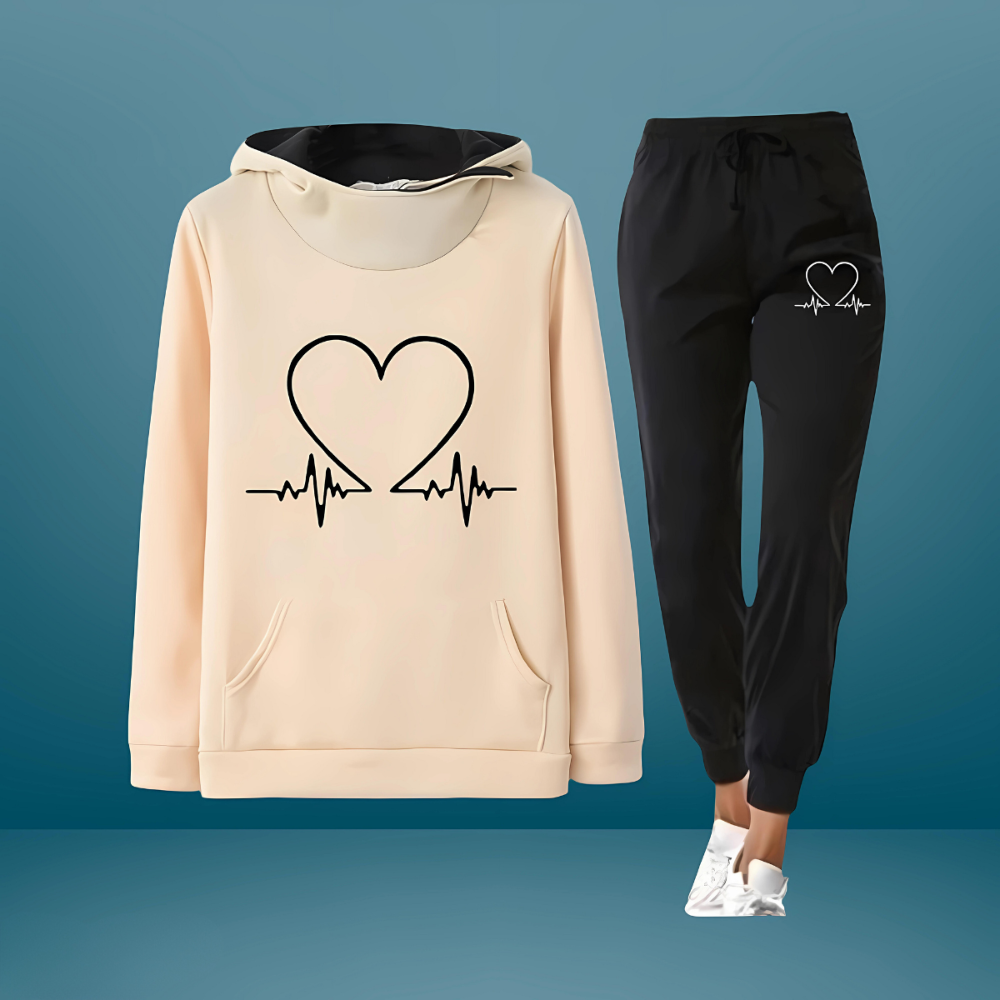Ultra-soft women's loungewear set, a comfy tracksuit for jogging or cozy at-home leisurewear.