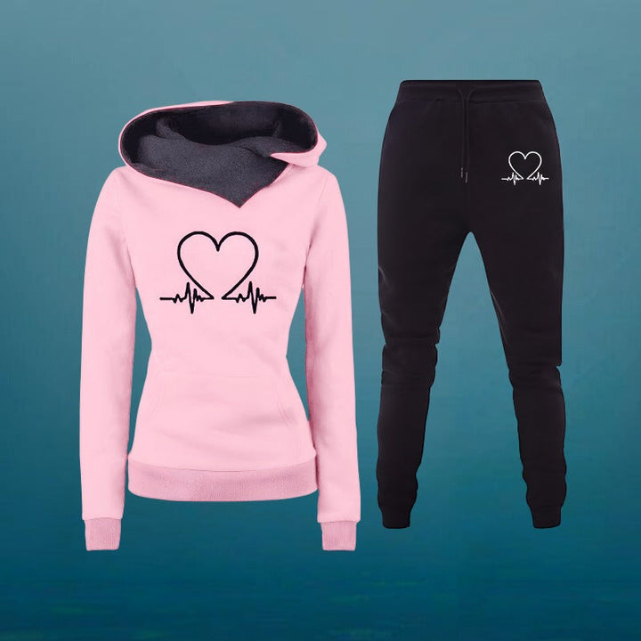 Ultra-soft women's two-piece casual jogging set, a cozy & comfortable loungewear for ultimate relaxation.