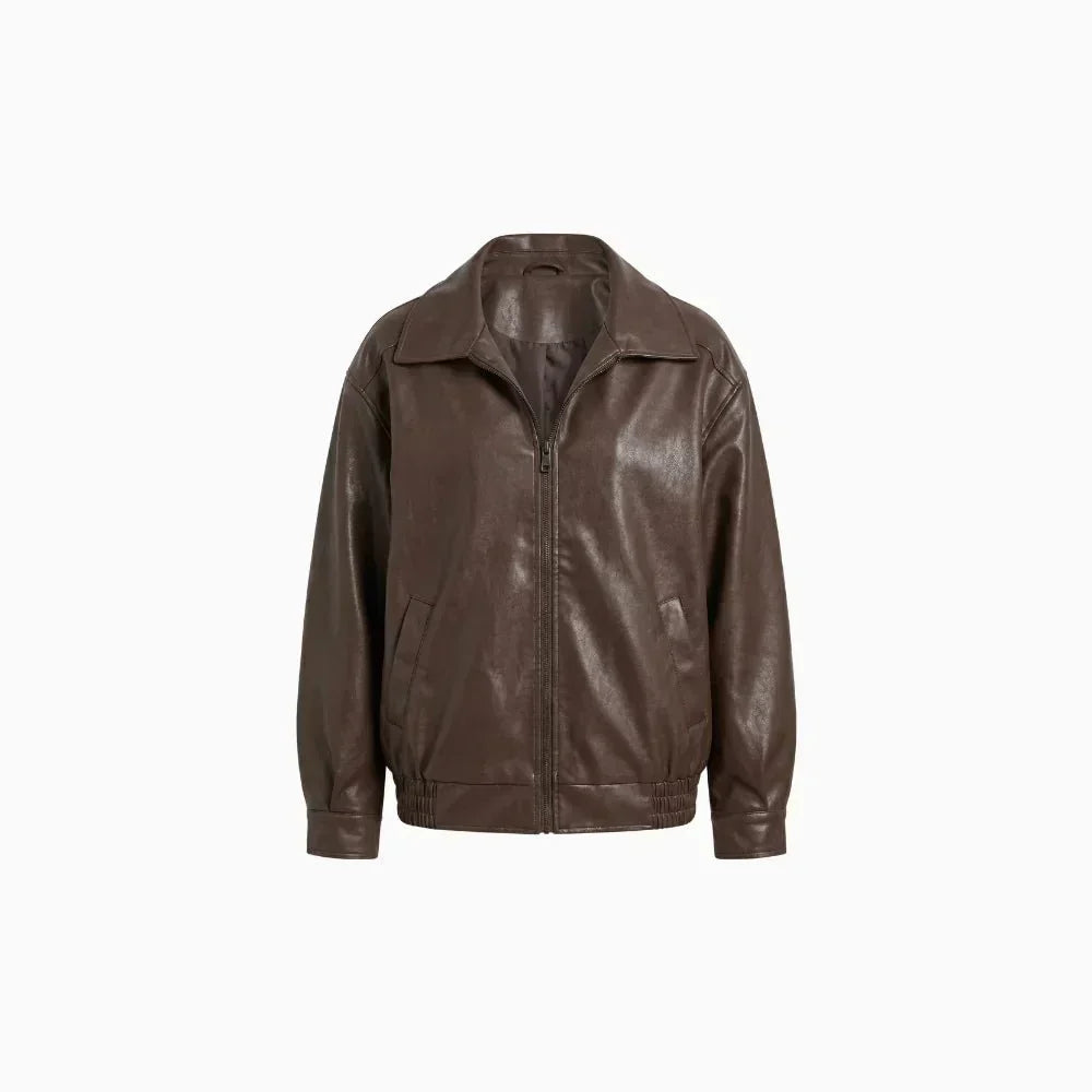 Women's Urban Ease oversized relaxed fit jacket in a neutral tone, perfect for stylish fall layering.