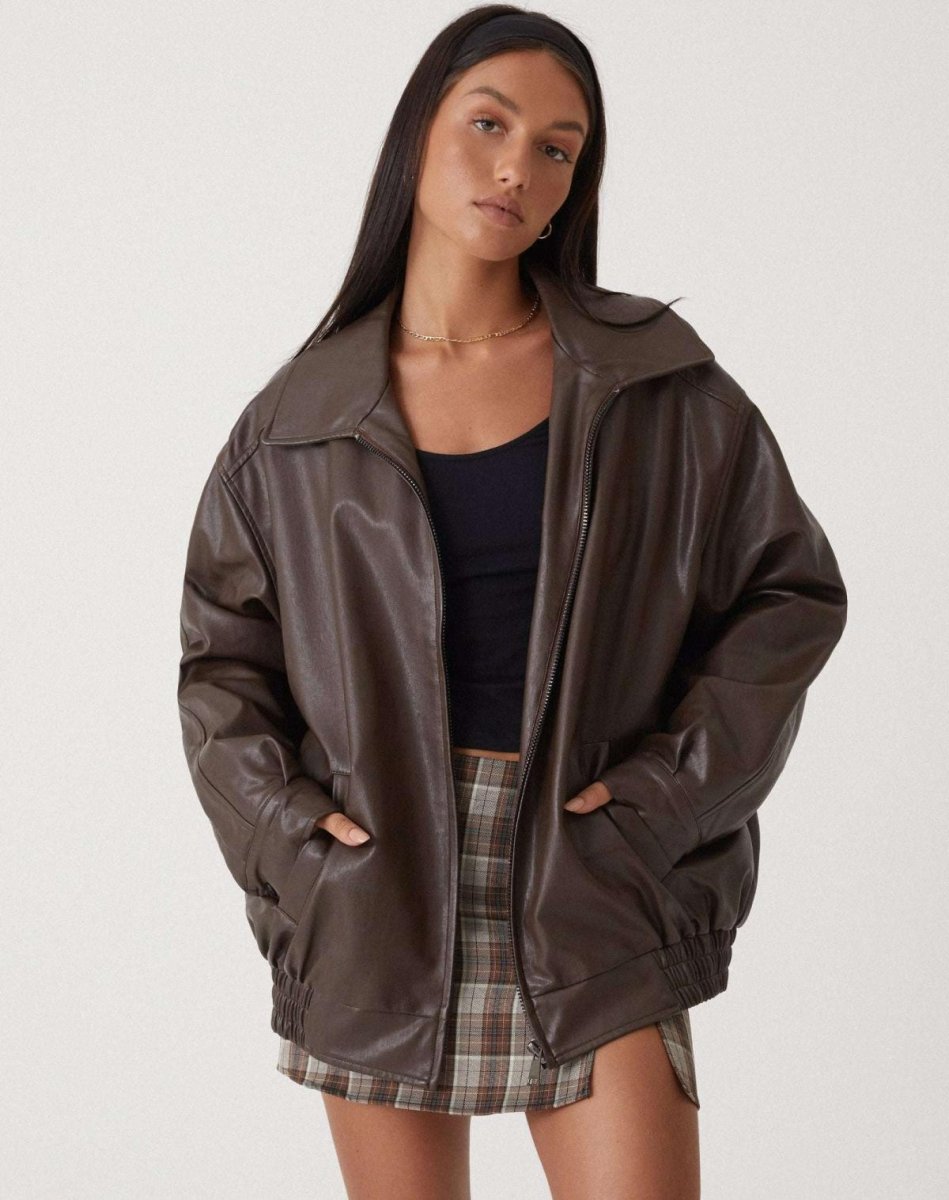 Spring fashion women's relaxed fit jacket, urban ease oversized design, perfect for casual outerwear.