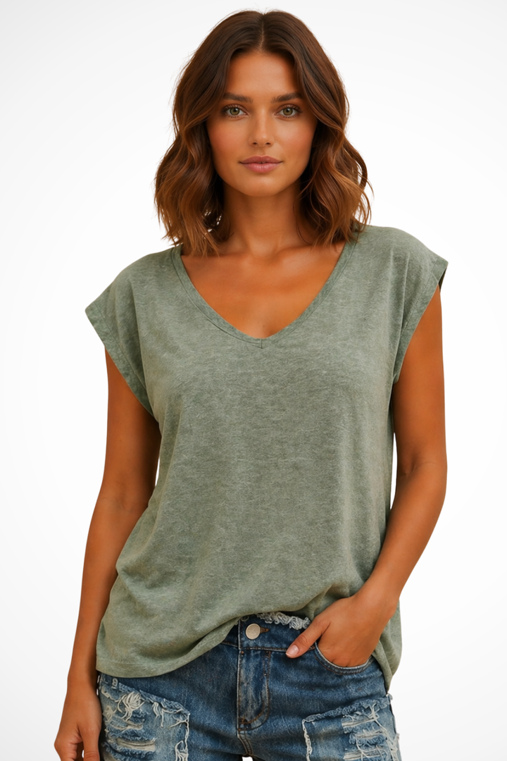 Women's V-neck relaxed fit sleeveless cami top. Ideal for summer casual wear & everyday fashion.