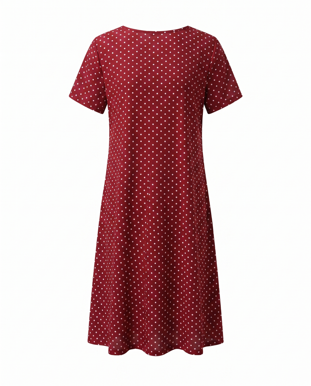 Casual women's V-neck midi dress, short sleeve, offering flowy comfort and style for summer days.
