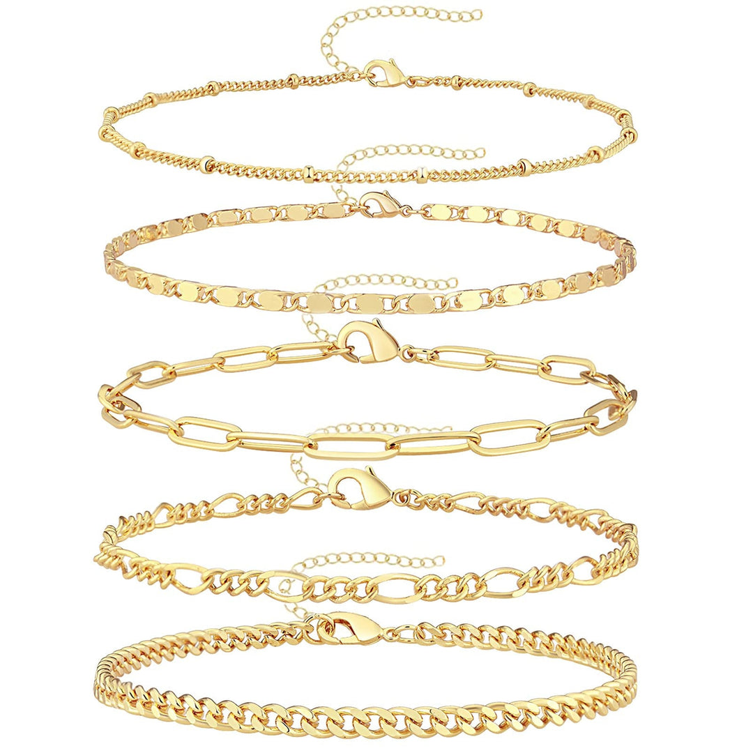 Stylish silver-tone adjustable anklet set for women. Versatile ankle bracelets, ideal for daily fashion accessories.