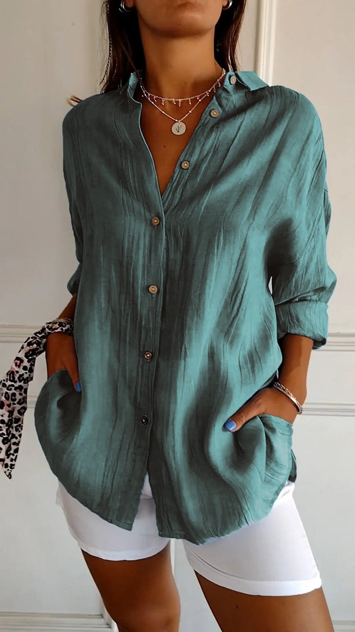 Women's classic button-down blouse, a stylish and comfortable everyday top.