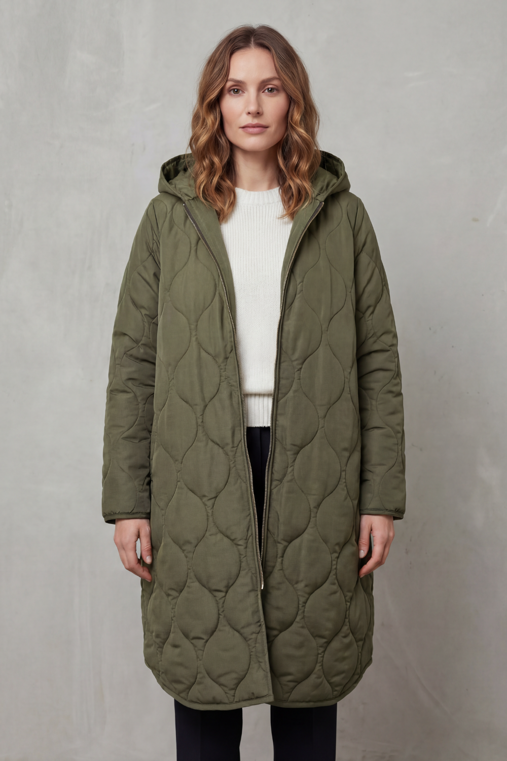 Lightweight women's parka coat. Versatile everyday casual outerwear for comfortable fall/winter style.