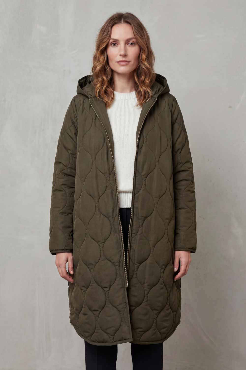 Effortlessly stylish women's casual parka coat, versatile everyday outerwear for cool weather.