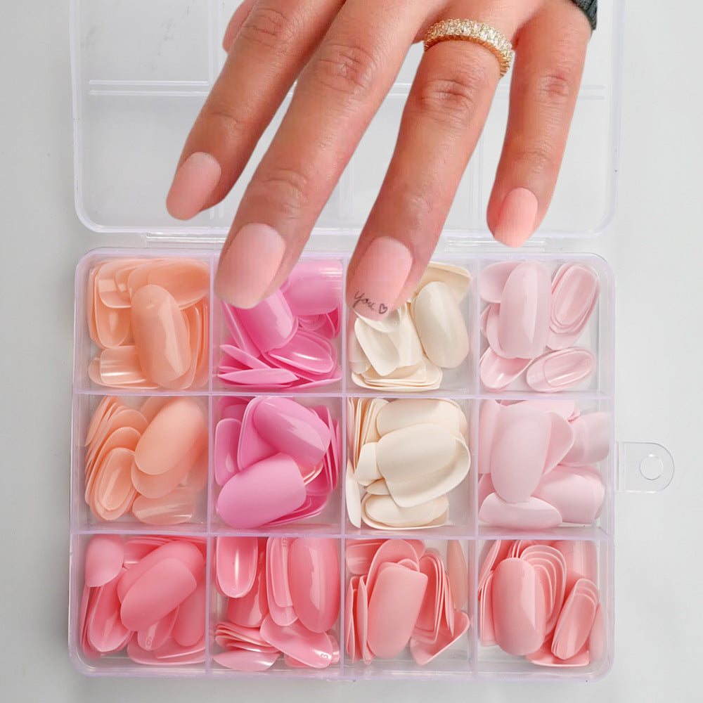 Modern women's nail art kit with versatile gel nail tips, perfect for trendy at-home beauty & manicures.