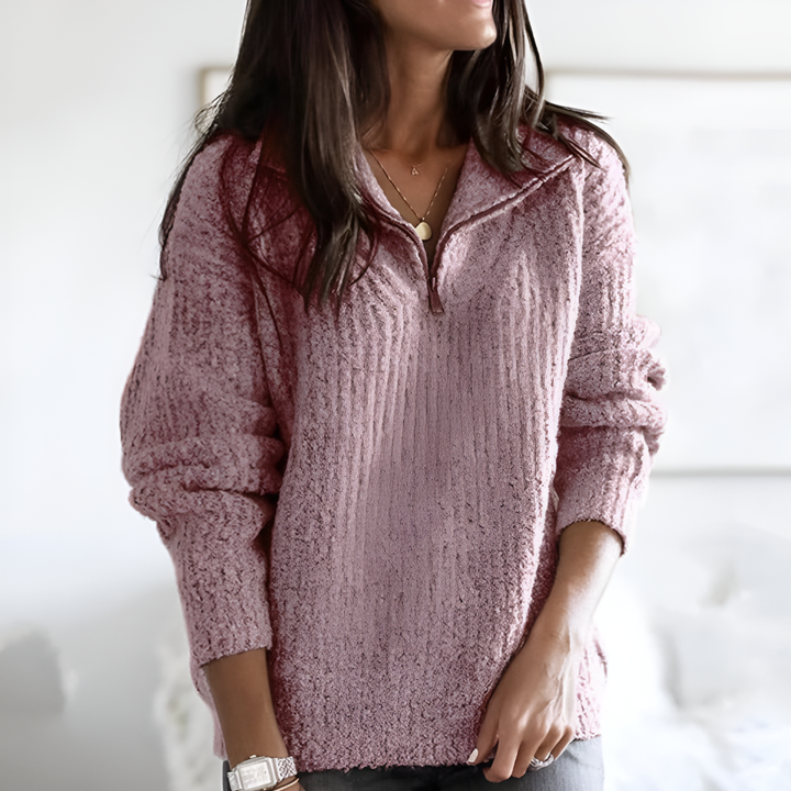 Women's versatile half-zip pullover, stylish & comfortable, perfect for casual everyday wear.