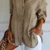 Elegant women's button-down shirt, ideal for professional office wear & classic daily style.