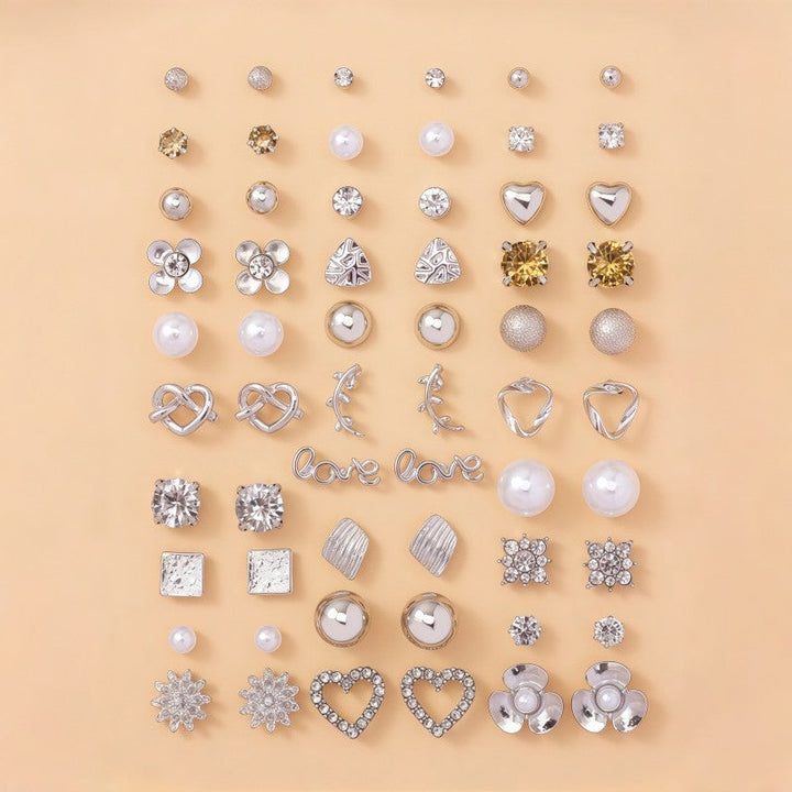 Trendy heart-shaped earrings for women, included in a versatile motif earring set. Great gift for her.